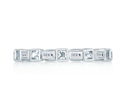 Princess and Baguettes Eternity Anniversary Ring