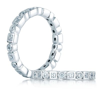 Round and Princess Eternity Anniversary Ring