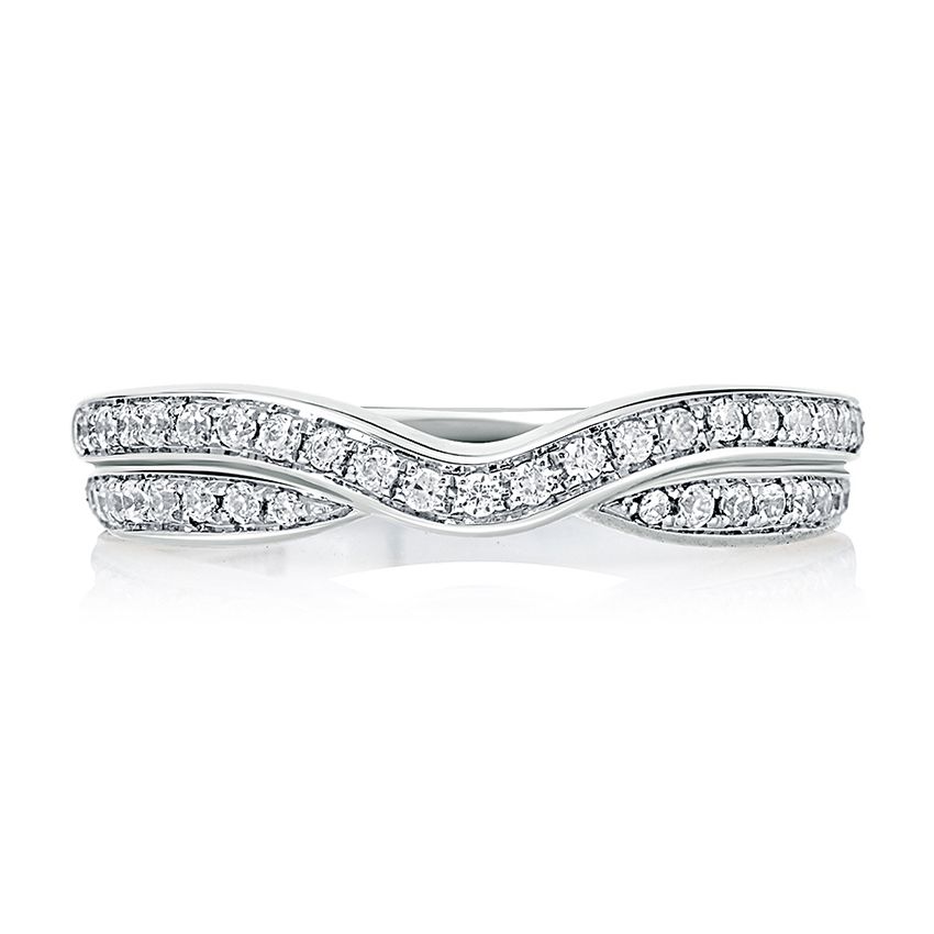 Double Row Curved Wedding Band 