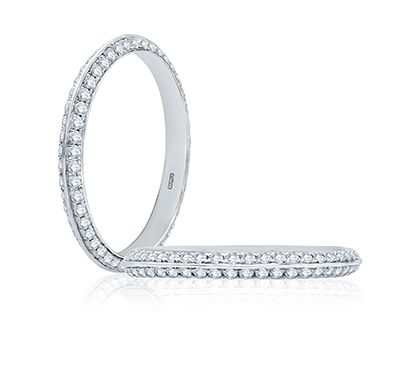 Angled Double Pave Stackable Band
