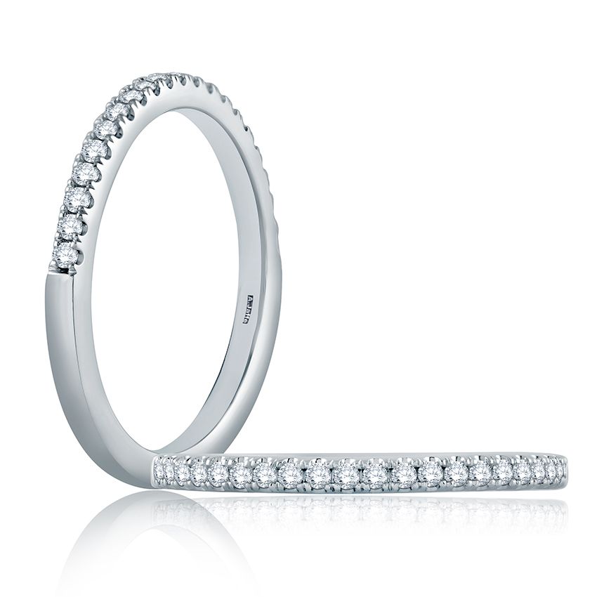 French Pave Half Circle Stackable Band