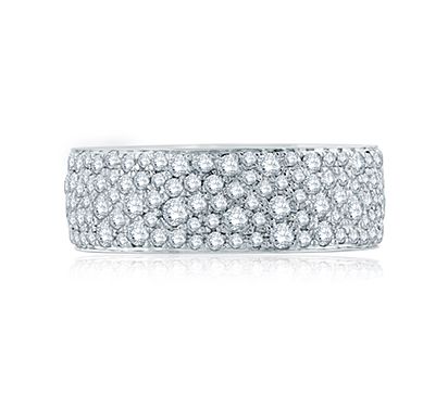Scattered Diamond Wide Eternity Anniversary Band