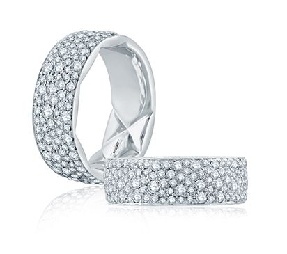 Scattered Diamond Wide Eternity Anniversary Band