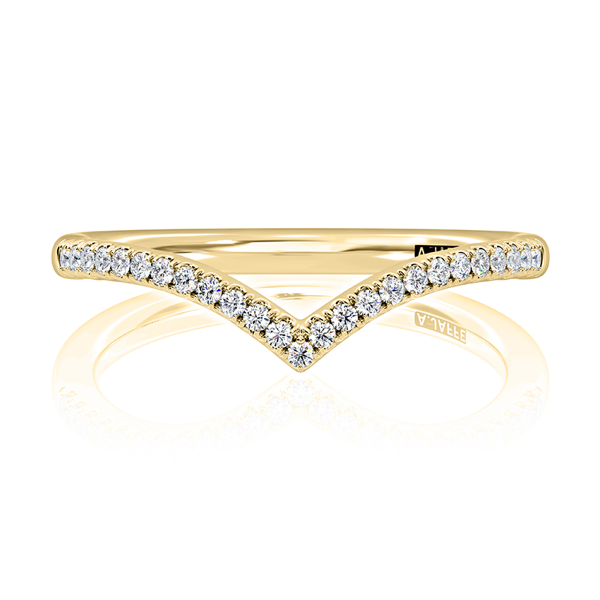 Curved Diamond Wedding Band