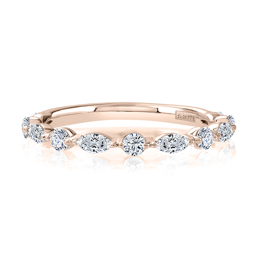 Alternating Round and Marquise Diamond Stackable Ring