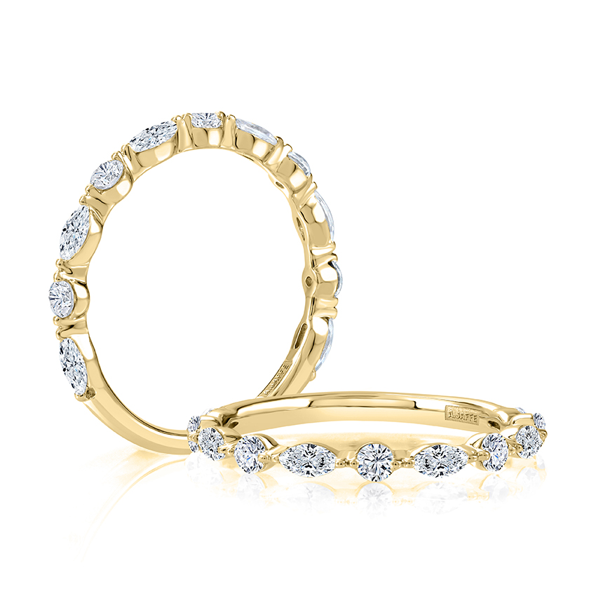 Alternating Round and Marquise Diamond Stackable Ring