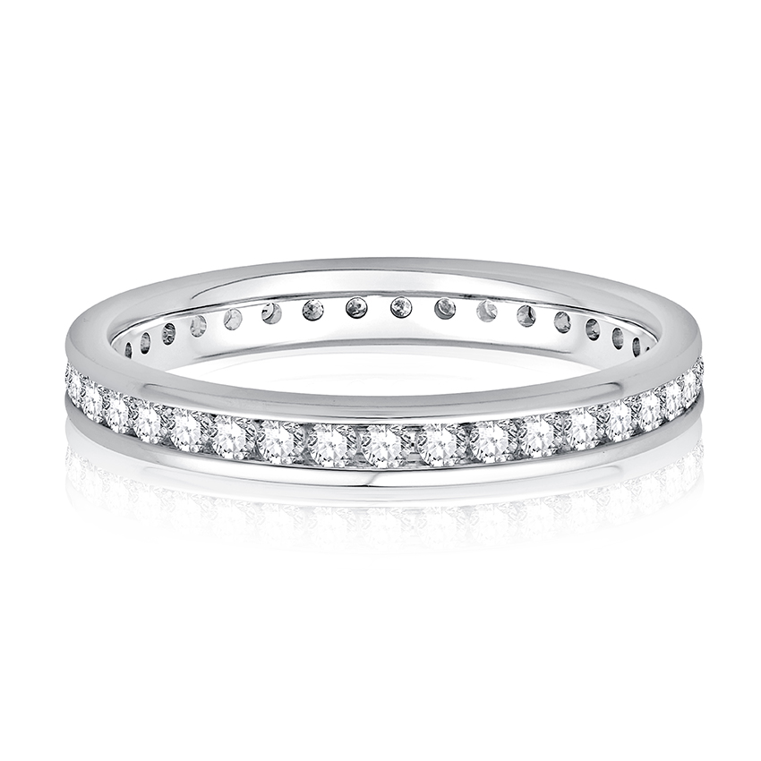 Channel Set Round Diamond Eternity Band