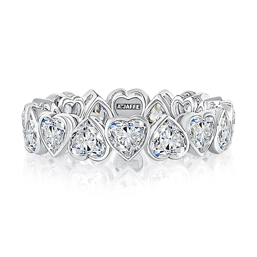 Bezel Heart Diamond Wedding Band