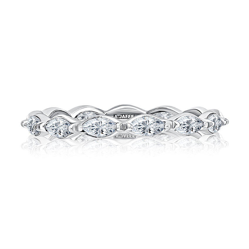 East West Marquise Bezel Diamond Wedding Band