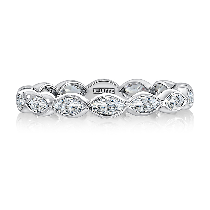 East West Marquise Bezel Diamond Wedding Band