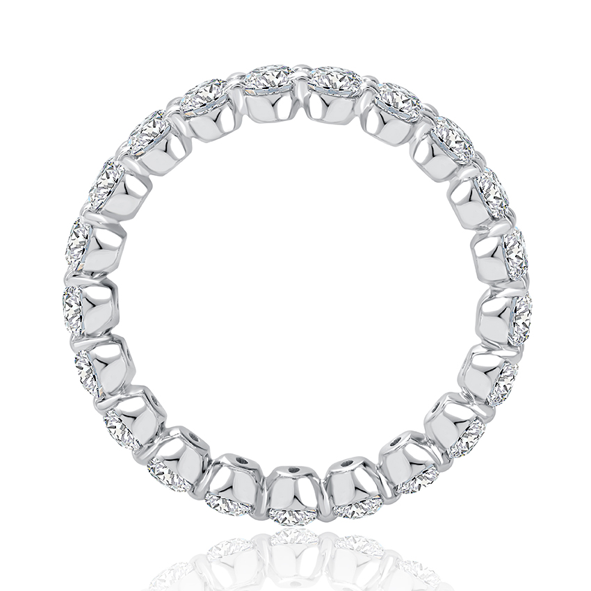 Oval Cut Diamond Eternity Band with Cup Setting Profile