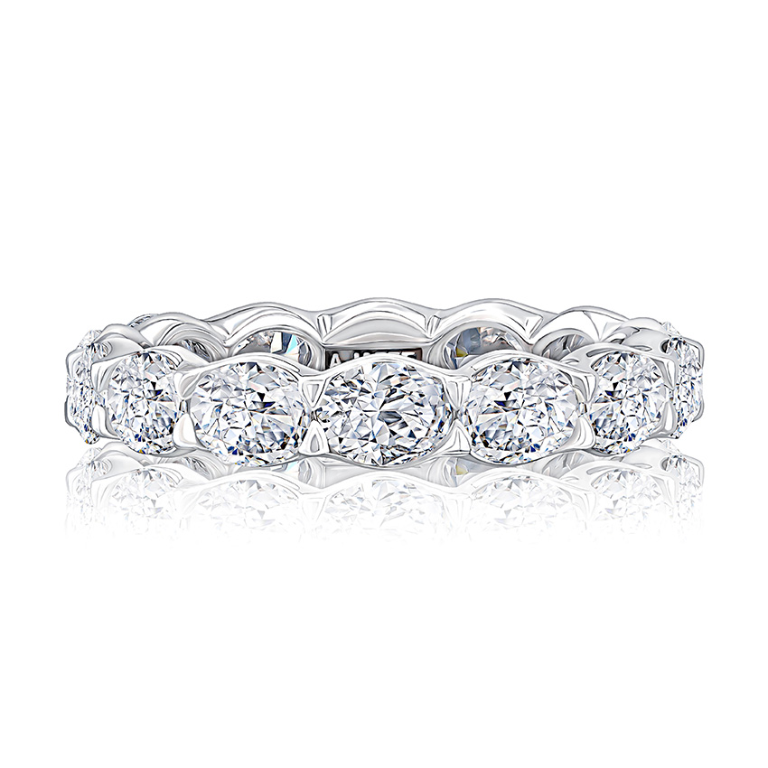 East West Oval Cut Eternity Band