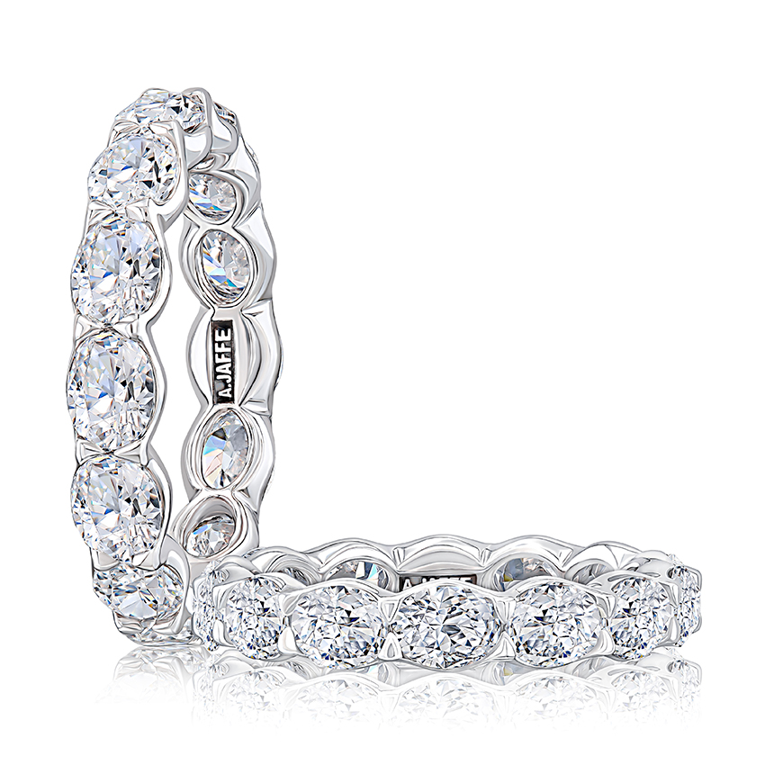 East West Oval Cut Eternity Band