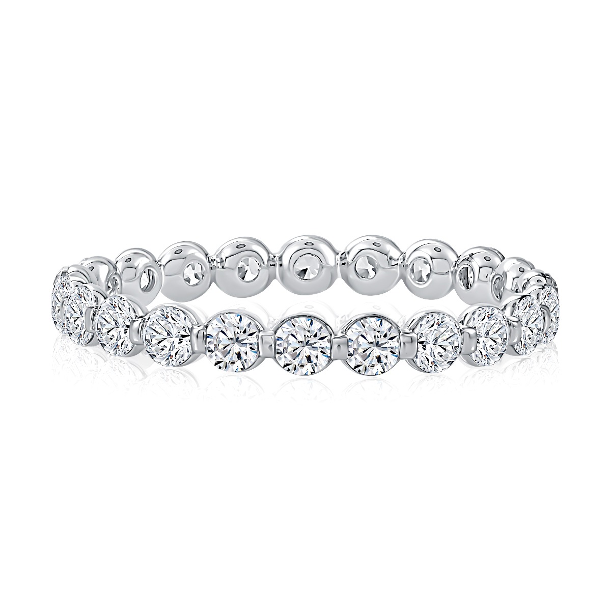 Classic Single Shared Eternity Round Diamond Band