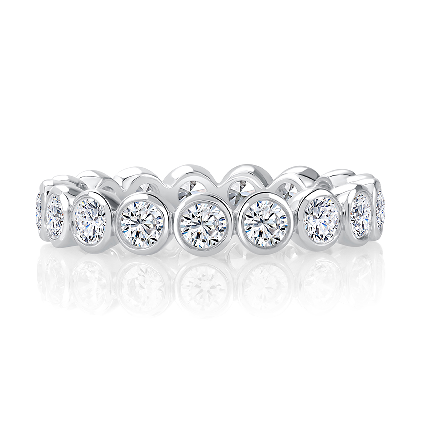 Round Bezel Set Eternity Band