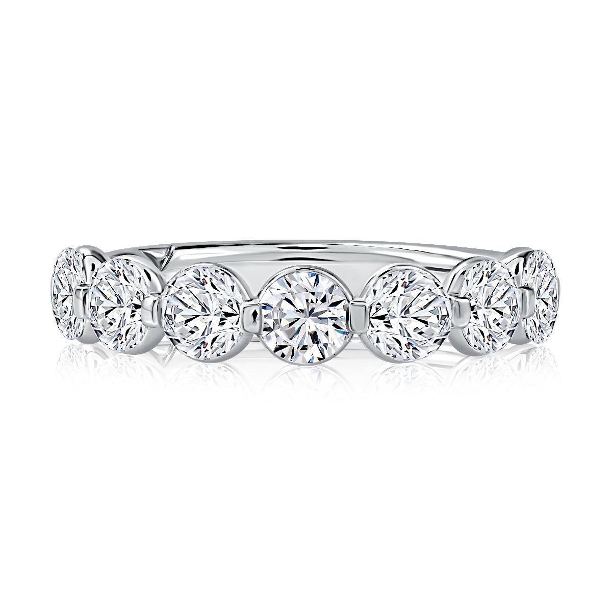 Elegant Single Shared Prong Halfway Round Diamond Band