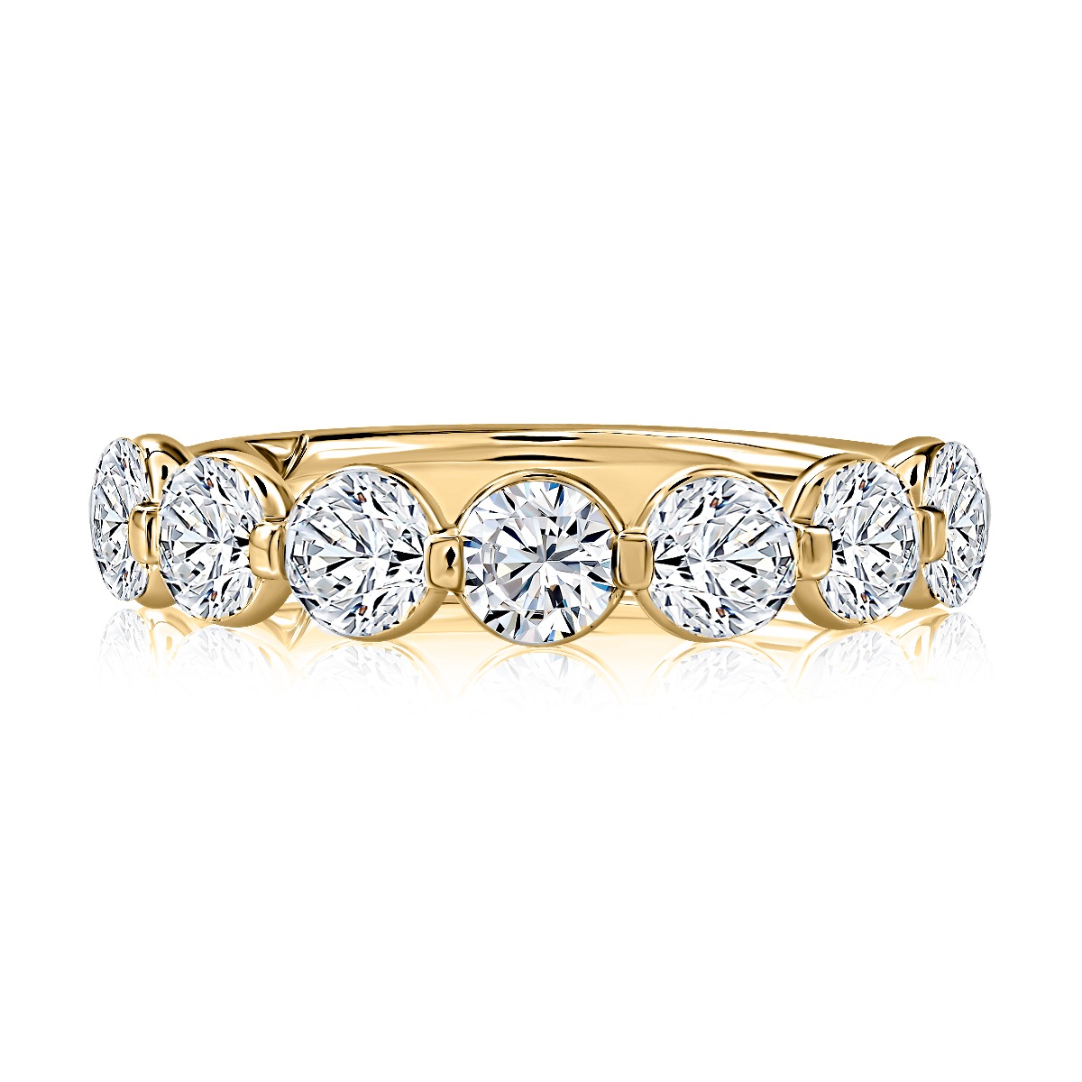 Elegant Single Shared Prong Halfway Round Diamond Band