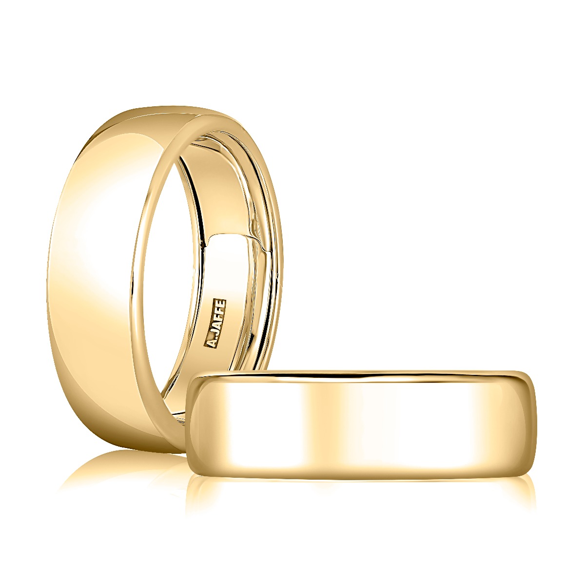 High Polish Soft Domed Yellow Gold Band